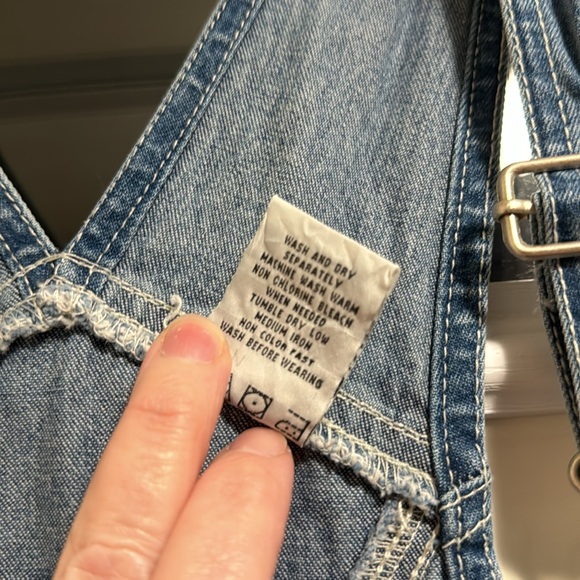 2/$15 VTG Jordache L/11-13 100% Cotton Womens Overalls, back Velcro poc - Picture 5 of 9